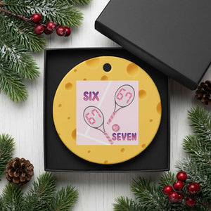 Funny Six Seven Tennis Meme Ceramic Ornament Valentine For Women TS12 1pc Yellow Cheese Print Your Wear