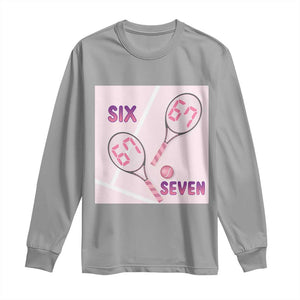 Funny Six Seven Tennis Meme Long Sleeve Shirt Valentine For Women TS12 Sport Gray Print Your Wear