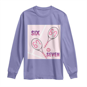 Funny Six Seven Tennis Meme Long Sleeve Shirt Valentine For Women TS12 Violet Print Your Wear