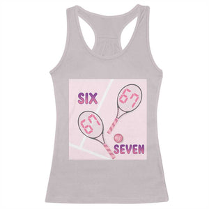 Funny Six Seven Tennis Meme Racerback Tank Top Valentine For Women TS12 Ice Gray Print Your Wear