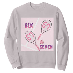 Funny Six Seven Tennis Meme Sweatshirt Valentine For Women TS12 Ice Gray Print Your Wear