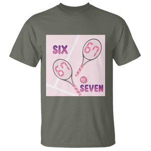 Funny Six Seven Tennis Meme T Shirt Valentine For Women TS12 Military Green Print Your Wear