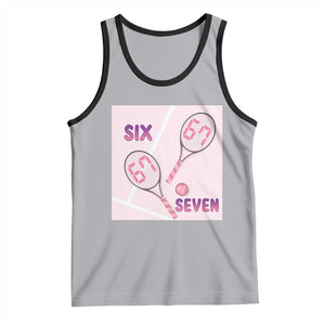 Funny Six Seven Tennis Meme Tank Top Valentine For Women TS12 Athletic Heather Black Print Your Wear
