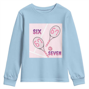 Funny Six Seven Tennis Meme Youth Sweatshirt Valentine For Women TS12 Light Blue Print Your Wear