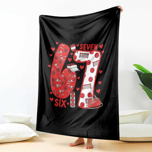 Six Seven Tennis Meme Throw Blanket Funny Gen Alpha Valentine TS12 Print Your Wear