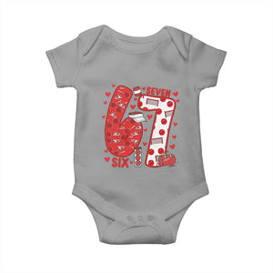 Six Seven Tennis Meme Baby Onesie Funny Gen Alpha Valentine TS12 Sport Gray Print Your Wear
