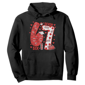 Six Seven Tennis Meme Hoodie Funny Gen Alpha Valentine TS12 Black Print Your Wear