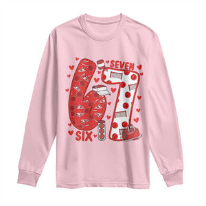 Six Seven Tennis Meme Long Sleeve Shirt Funny Gen Alpha Valentine TS12 Light Pink Print Your Wear