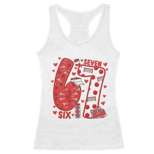 Six Seven Tennis Meme Racerback Tank Top Funny Gen Alpha Valentine TS12 White Print Your Wear