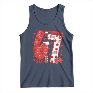 Six Seven Tennis Meme Tank Top Funny Gen Alpha Valentine TS12 Navy Print Your Wear