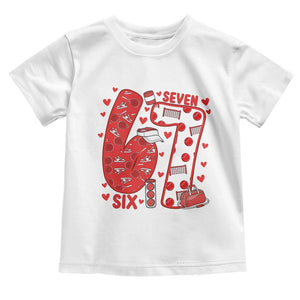 Six Seven Tennis Meme Toddler T Shirt Funny Gen Alpha Valentine TS12 White Print Your Wear