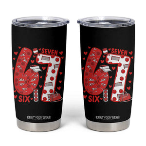 Six Seven Tennis Meme Tumbler Cup Funny Gen Alpha Valentine TS12 Black Print Your Wear