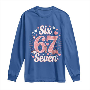 Funny Six Seven Tennis Meme Long Sleeve Shirt Gen Z Valentine TS12 Royal Blue Print Your Wear