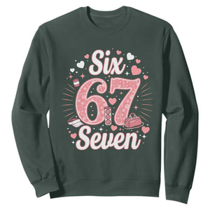 Funny Six Seven Tennis Meme Sweatshirt Gen Z Valentine TS12 Dark Forest Green Print Your Wear