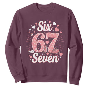 Funny Six Seven Tennis Meme Sweatshirt Gen Z Valentine TS12 Maroon Print Your Wear