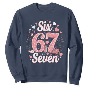 Funny Six Seven Tennis Meme Sweatshirt Gen Z Valentine TS12 Navy Print Your Wear