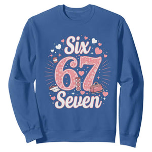 Funny Six Seven Tennis Meme Sweatshirt Gen Z Valentine TS12 Royal Blue Print Your Wear