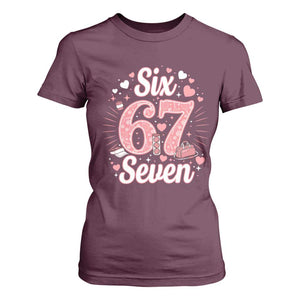 Funny Six Seven Tennis Meme T Shirt For Women Gen Z Valentine TS12 Maroon Print Your Wear