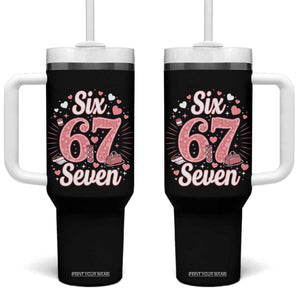 Funny Six Seven Tennis Meme Tumbler With Handle Gen Z Valentine TS12 One Size: 40 oz Black Print Your Wear