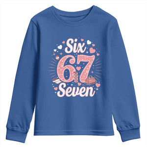 Funny Six Seven Tennis Meme Youth Sweatshirt Gen Z Valentine TS12 Royal Blue Print Your Wear