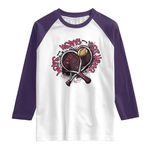 Love Means Nothing Raglan Shirt Tennis Lovers TS12 White Purple Print Your Wear