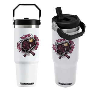 Love Means Nothing Flip Straw Tumbler Tennis Lovers TS12 One Size: 30 oz White Print Your Wear