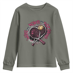 Love Means Nothing Youth Sweatshirt Tennis Lovers TS12 Military Green Print Your Wear