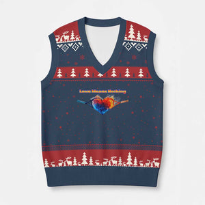 Love Means Nothing V-Neck Knit Sweater Vest Valentines Day Gift TS12 Navy Red Print Your Wear
