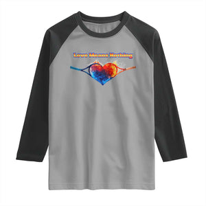 Love Means Nothing Raglan Shirt Valentines Day Gift TS12 Sport Gray Black Print Your Wear