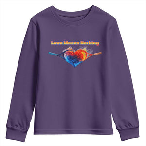 Love Means Nothing Youth Sweatshirt Valentines Day Gift TS12 Purple Print Your Wear