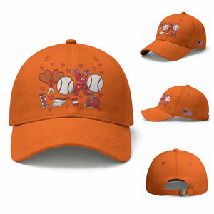 Cute XOXO Tennis Player Baseball Cap Valentines Tennis Gift TS12 Baseball Cap Universal Fit Orange Print Your Wear