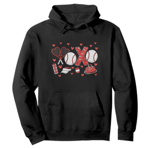 Cute XOXO Tennis Player Hoodie Valentines Tennis Gift TS12 Black Print Your Wear