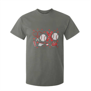 Cute XOXO Tennis Player T Shirt For Kid Valentines Tennis Gift TS12 Military Green Print Your Wear