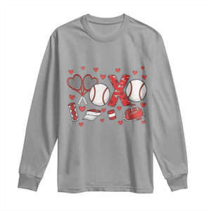 Cute XOXO Tennis Player Long Sleeve Shirt Valentines Tennis Gift TS12 Sport Gray Print Your Wear