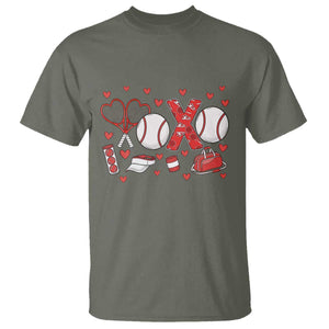 Cute XOXO Tennis Player T Shirt Valentines Tennis Gift TS12 Military Green Print Your Wear