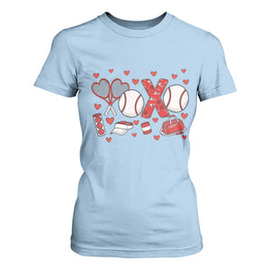 Cute XOXO Tennis Player T Shirt For Women Valentines Tennis Gift TS12 Light Blue Print Your Wear