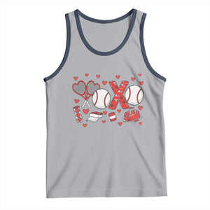 Cute XOXO Tennis Player Tank Top Valentines Tennis Gift TS12 Athletic Heather Navy Print Your Wear