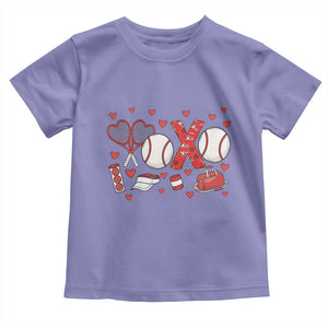 Cute XOXO Tennis Player Toddler T Shirt Valentines Tennis Gift TS12 Violet Print Your Wear