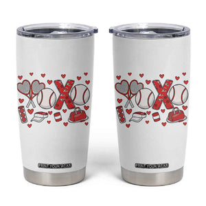 Cute XOXO Tennis Player Tumbler Cup Valentines Tennis Gift TS12 White Print Your Wear