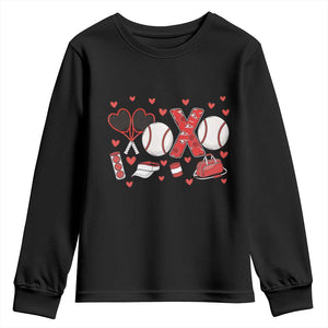 Cute XOXO Tennis Player Youth Sweatshirt Valentines Tennis Gift TS12 Black Print Your Wear