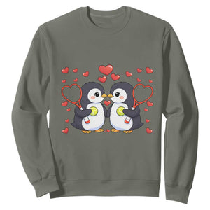 Cute XOXO Tennis Player Sweatshirt Valentines Day Gift TS12 Military Green Print Your Wear