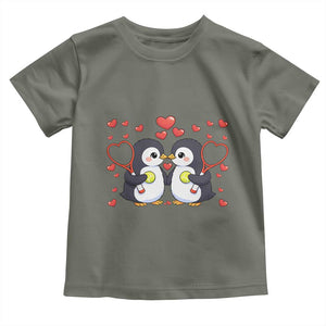 Cute XOXO Tennis Player Toddler T Shirt Valentines Day Gift TS12 Military Green Print Your Wear