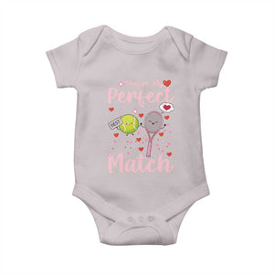 You Are My Perfect Match Baby Onesie Gift For Tennis Couple TS12 Ice Gray Print Your Wear