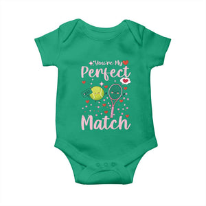 You Are My Perfect Match Baby Onesie Gift For Tennis Couple TS12 Irish Green Print Your Wear