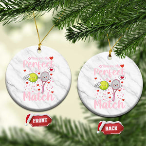 You Are My Perfect Match Ceramic Ornament Gift For Tennis Couple TS12 1pc White Marble Print Your Wear