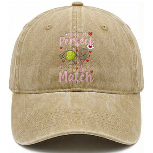 You Are My Perfect Match Washed Cotton Baseball Cap Gift For Tennis Couple TS12 Print Your Wear