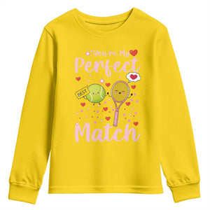 You Are My Perfect Match Youth Sweatshirt Gift For Tennis Couple TS12 Daisy Print Your Wear