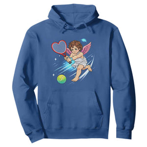 Funny Cupid Tennis Player Hoodie Valentines Day Gift TS12 Royal Blue Print Your Wear