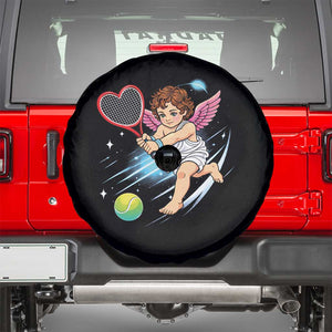 Funny Cupid Tennis Player Spare Tire Cover Valentines Day Gift TS12 Black Print Your Wear