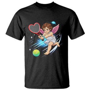 Funny Cupid Tennis Player T Shirt Valentines Day Gift TS12 Black Print Your Wear